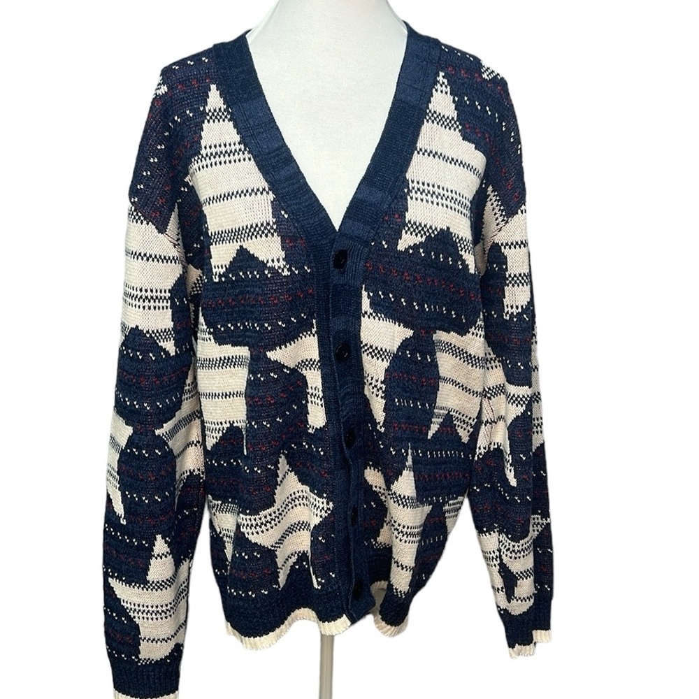 Green 3 Stars Cardigan Sweater